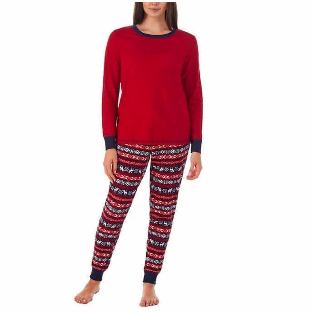 Weatherproof Vintage Women’s 2-piece Pajama Set Size L Fleece